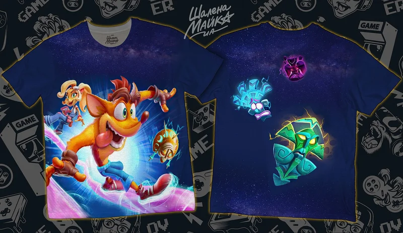 сублимационные футолки: crash bandicoot